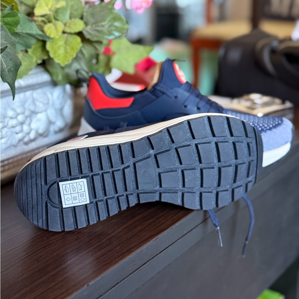 Skechers Navy and Red Lace-Up Comfort Sneakers - Picture 4 of 9
